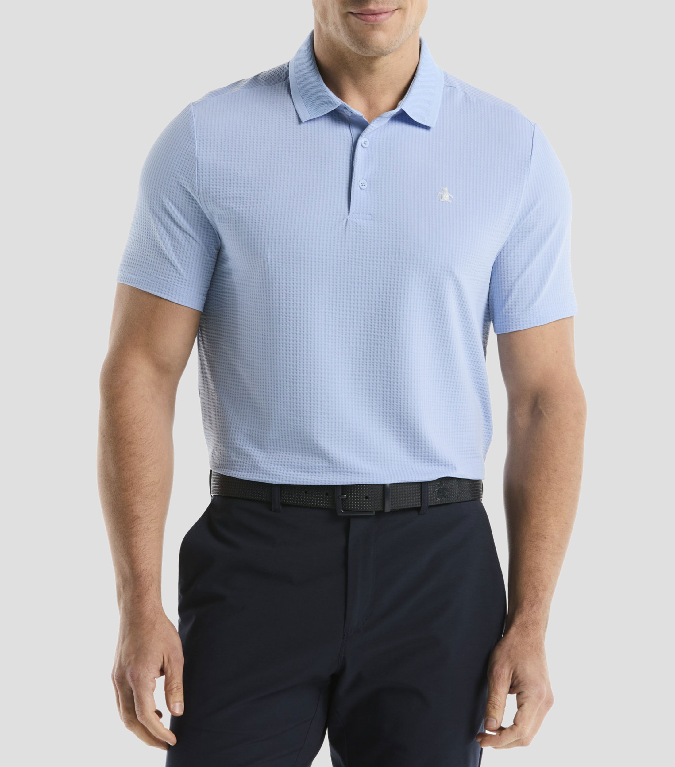 Playera tipo polo manga corta microdiseño Hombre